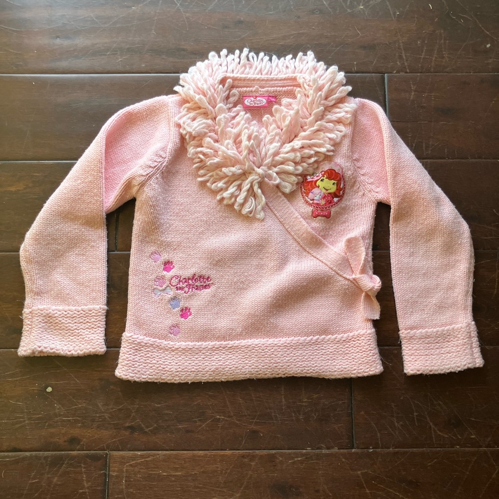 Y2K 2000s Strawberry Shortcake Pink Pastel girls sweater